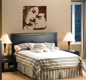 מדבקת קיר - גבר ואשה