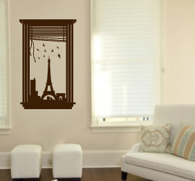 מדבקת קיר - חלון לפריז