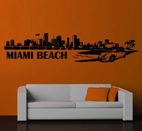 מדבקת קיר - מיאמי