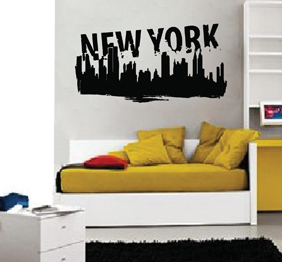 מדבקת קיר - ניו יורק בשילוב טקסט