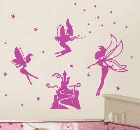 מדבקת קיר - פיות וטירה