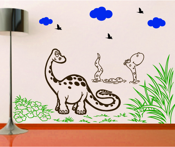 מדבקת קיר - דינוזאורים 