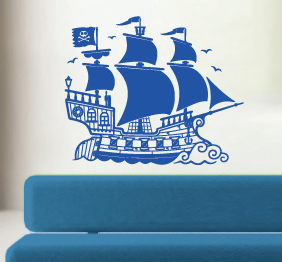 מדבקת קיר-ספינת פיראטים