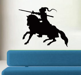 מדבקת קיר - אביר על סוס