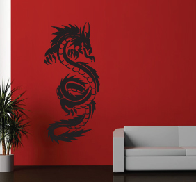 מדבקת קיר - הדרקון השחור