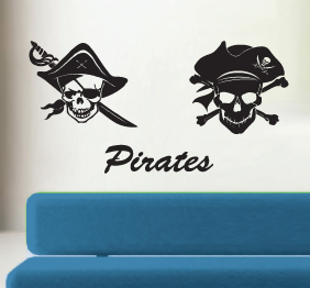 מדבקת קיר - פיראטים