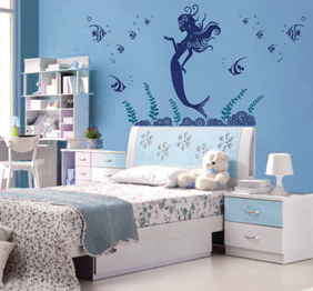 מדבקת קיר - בתולת ים 