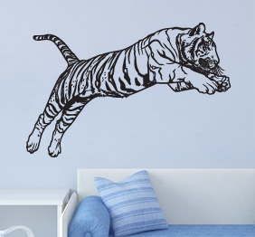 מדבקת קיר - טיגריס מזנק