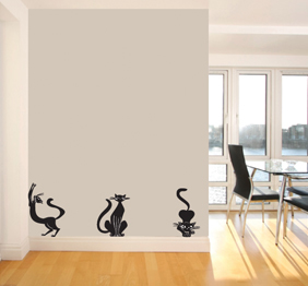מדבקת קיר - חתולים