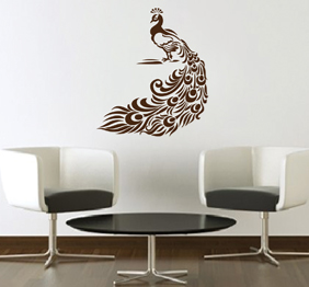 מדבקת קיר - טווס