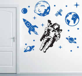 מדבקת קיר - אסטרונאוט בחלל