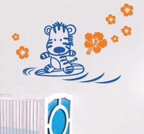 מדבקת קיר - זברה גולשת