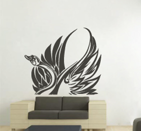 מדבקת קיר - שירת הברבור