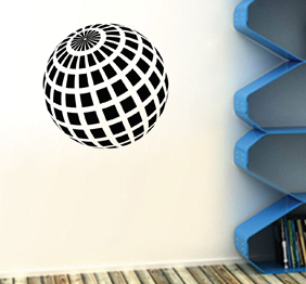 מדבקת קיר - כדור תלת מימדי