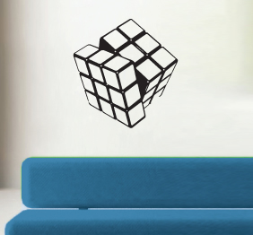 מדבקת קיר רטרו - קוביה הונגרית - תלת מימד