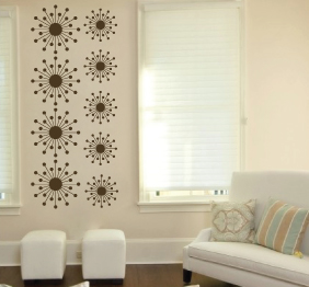 מדבקת קיר רטרו - עיגולים צורניים