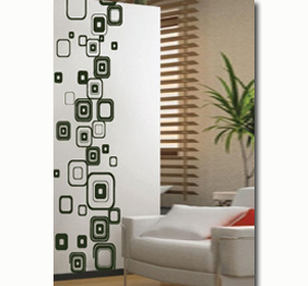 מדבקת קיר - ריבועים רטרו לגובה