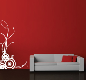 מדבקת קיר - פריחה מעוטרת לגובה