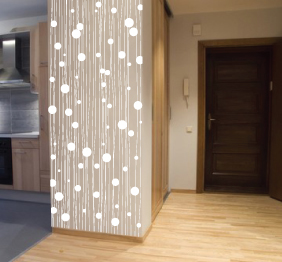 מדבקת קיר רטרו - פסים ועיגולים