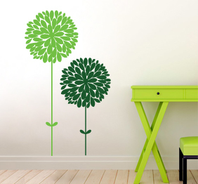 מדבקת קיר - פריחה לגובה בגוונים