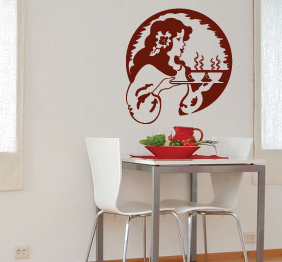 מדבקת קיר - מלצרית