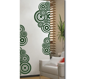 מדבקת קיר רטרו - עיגולים לגובה