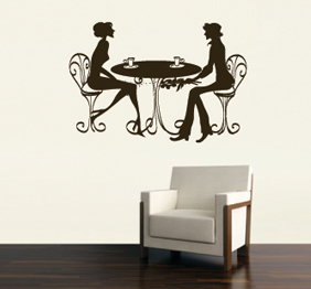 מדבקת קיר - זוג סועד