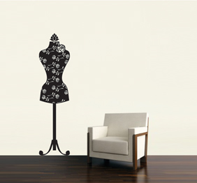 מדבקת קיר - מתלה נשי פרחוני