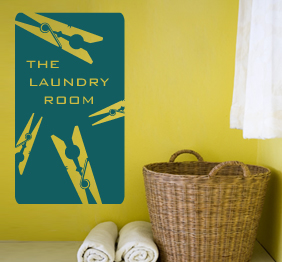 מדבקת קיר - חדר כביסה