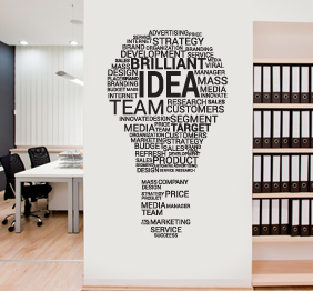 מדבקת קיר - מילים בתפזורת - נורה