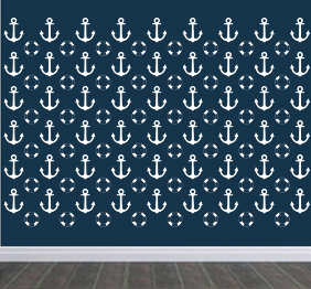 מדבקות קיר בתפזורת - עוגן וגלגל הצלה