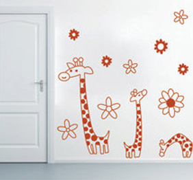 מדבקת קיר - ג‘ירפות 
