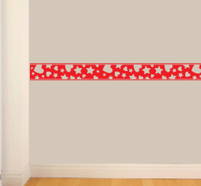 מדבקת קיר - בורדר צבעוני לבבות