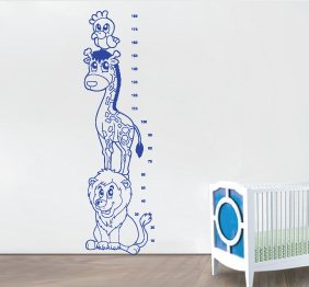 מדבקת קיר - מד גובה חיות 