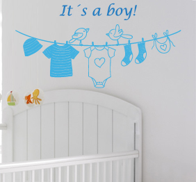 מדבקת קיר - מתלה בגדי תינוק