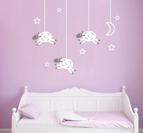 מדבקת קיר - חולמים כבשים