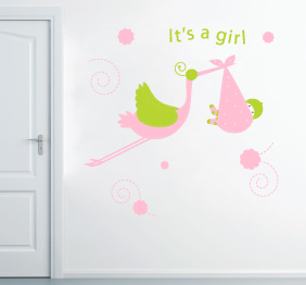 מדבקת קיר - תינוקת חדשה 
