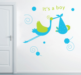 מדבקת קיר - תינוק חדש 