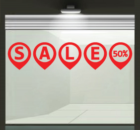 מדבקה לחלון ראווה - sale 