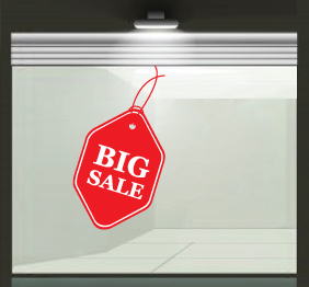 מדבקה לחלון ראווה - sale