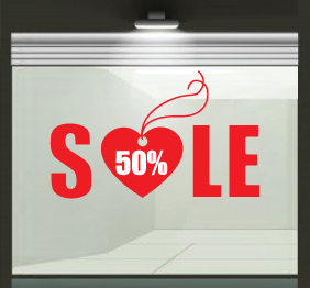 מדבקה לחלון ראווה - sale