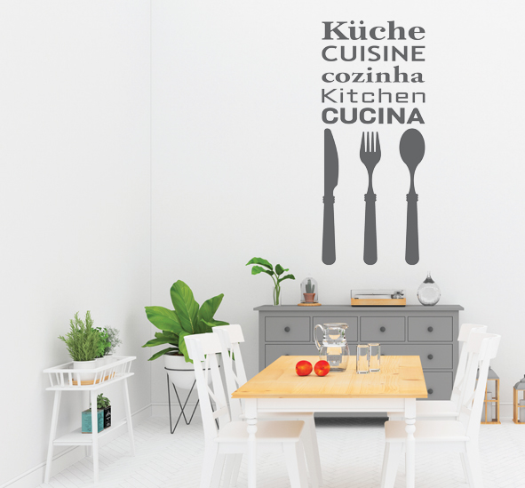 מדבקת קיר - Kitchen בשפות שונות