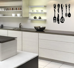 מדבקת קיר - סכו"ם