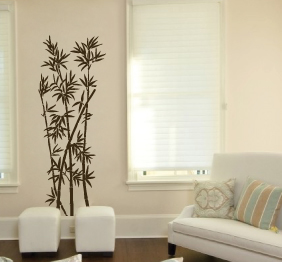 מדבקת קיר - פריחת במבוק לגובה