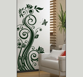 מדבקת קיר - פריחה צדדית