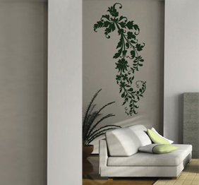 מדבקת קיר -  עיטורי פרחים