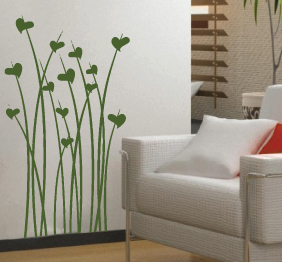מדבקת קיר - צמחיה בירוק