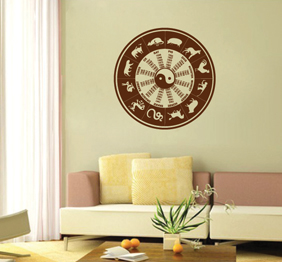 מדבקת קיר - גלגל מזלות סיני