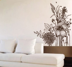 מדבקת קיר -  פריחה מלבלבת