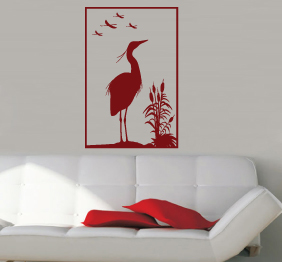 מדבקת קיר - אנפה במסגרת